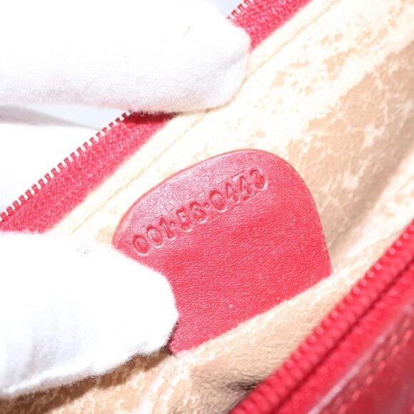 GUCCI Micro GG Supreme Shoulder Bag PVC Gold Red Auth BD174 - Picture 11 of 16